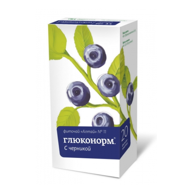 Фиточай Алтай №11 глюконорм черника, фильтр-пакеты №20