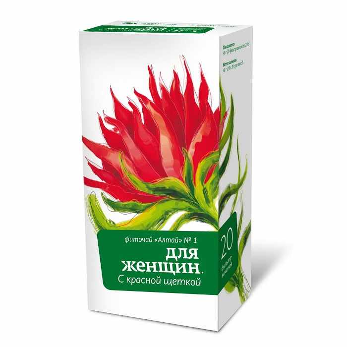 Фиточай алтай №1 для женщин. с красной щеткой фильтр-пакеты 2г №20 бад