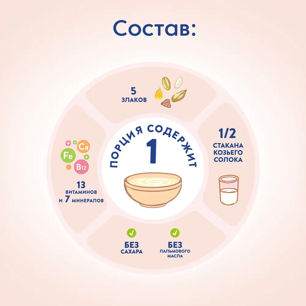 Мамако каша на козьем молоке 5злаков пачка 200г