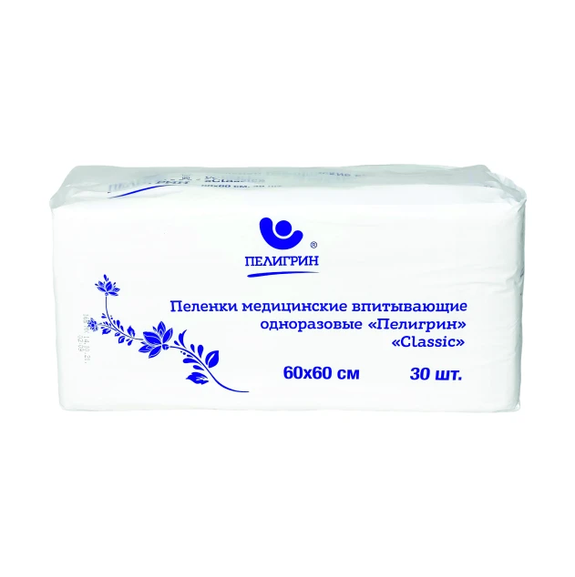 Пелигрин classic пеленки впитывающие одноразовые 60х60 n30