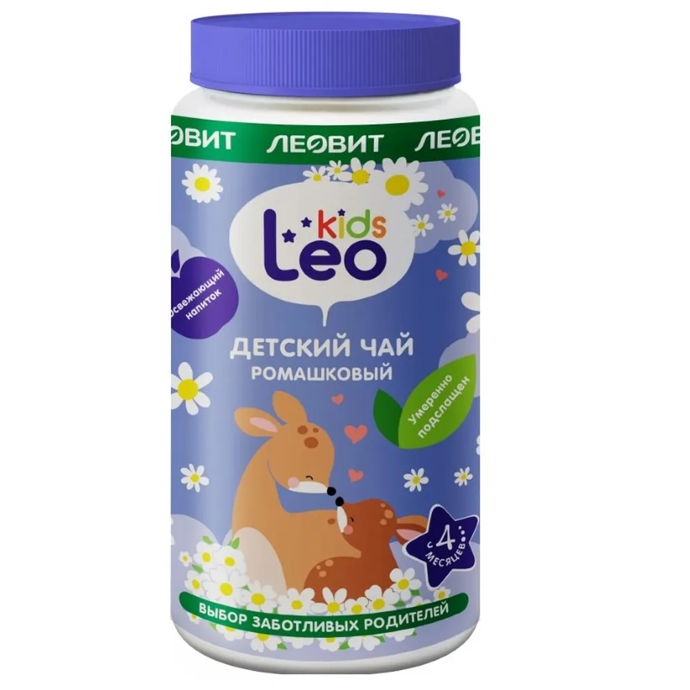 ЛЕОВИТ LEO KIDS ЧАЙ ГРАНУЛИРОВАННЫЙ БЫСТРОРАСТВОРИМЫЙ РОМАШКОВЫЙ С 4 МЕСЯЦЕВ 200,0