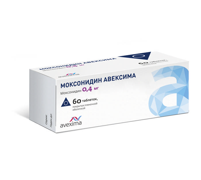 Моксонидин Авексима таб. п/о плен. 0,4мг №60 (скидка в цене 0.3% при заказе кратно 1 уп)
