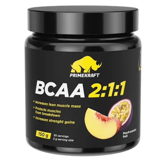 PRIME KRAFT BCAA 2:1:1 СО ВКУСОМ ПЕРСИК-МАРАКУЯ 150,0/БАНКА