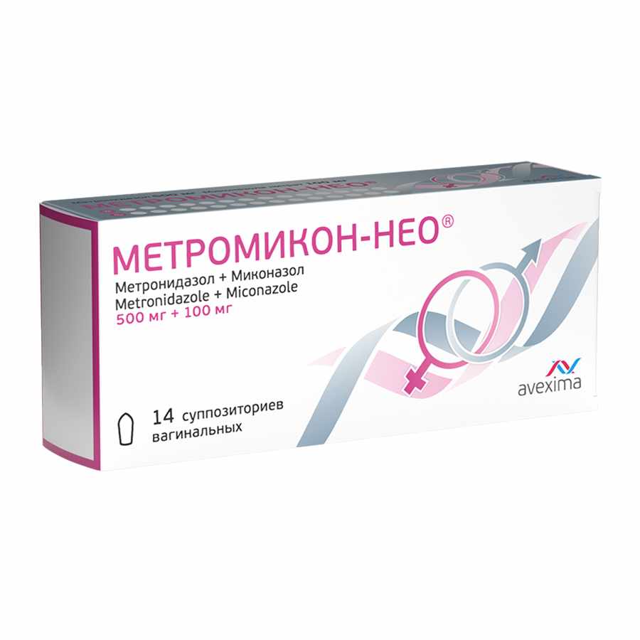 МЕТРОМИКОН-НЕО СУПП. ВАГИН. 500МГ+100МГ №14