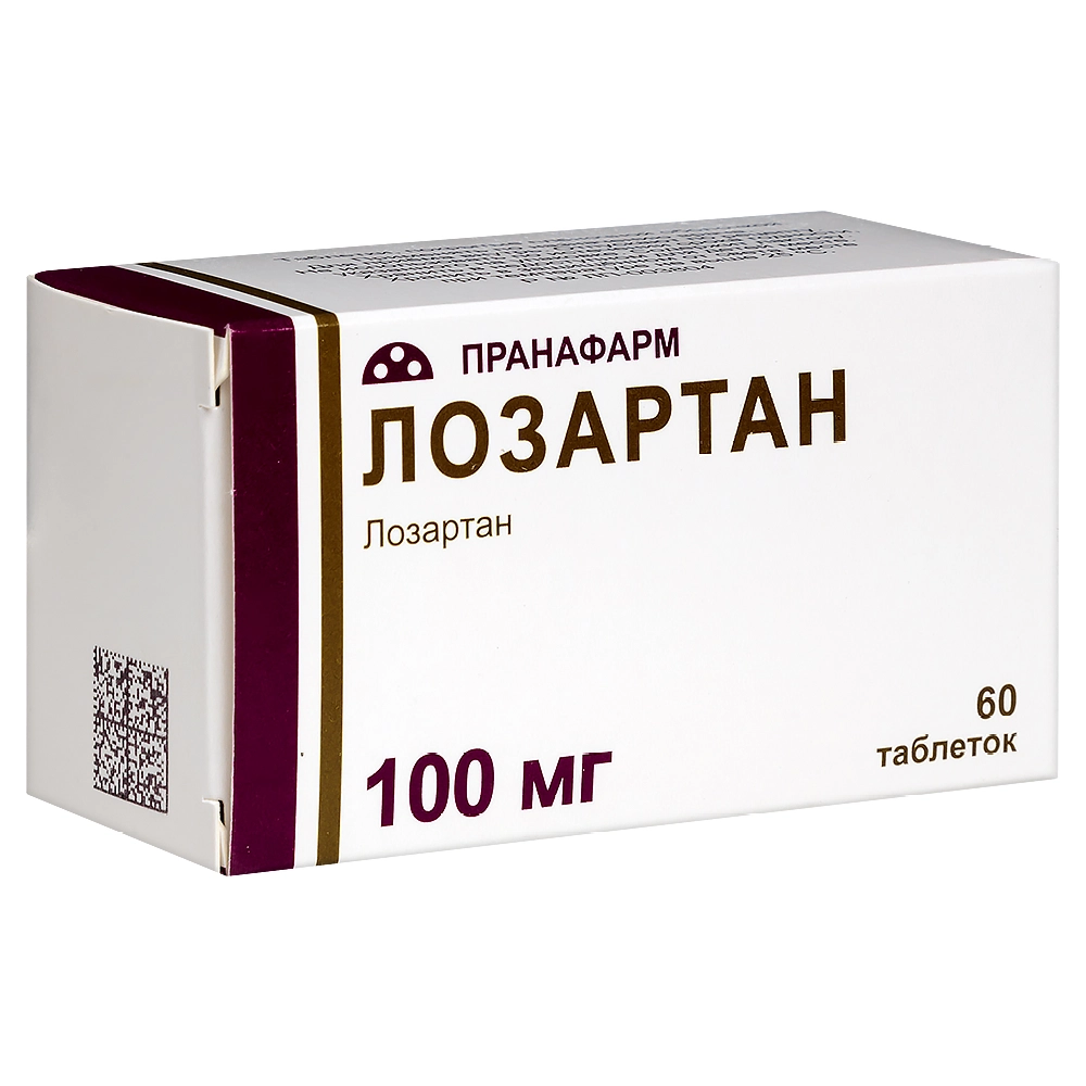 Лозартан таблетки покрытые плёночной оболочкой 100мг №60