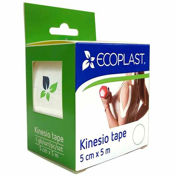 Ecoplast Кинезио тейп белый 5смх5м