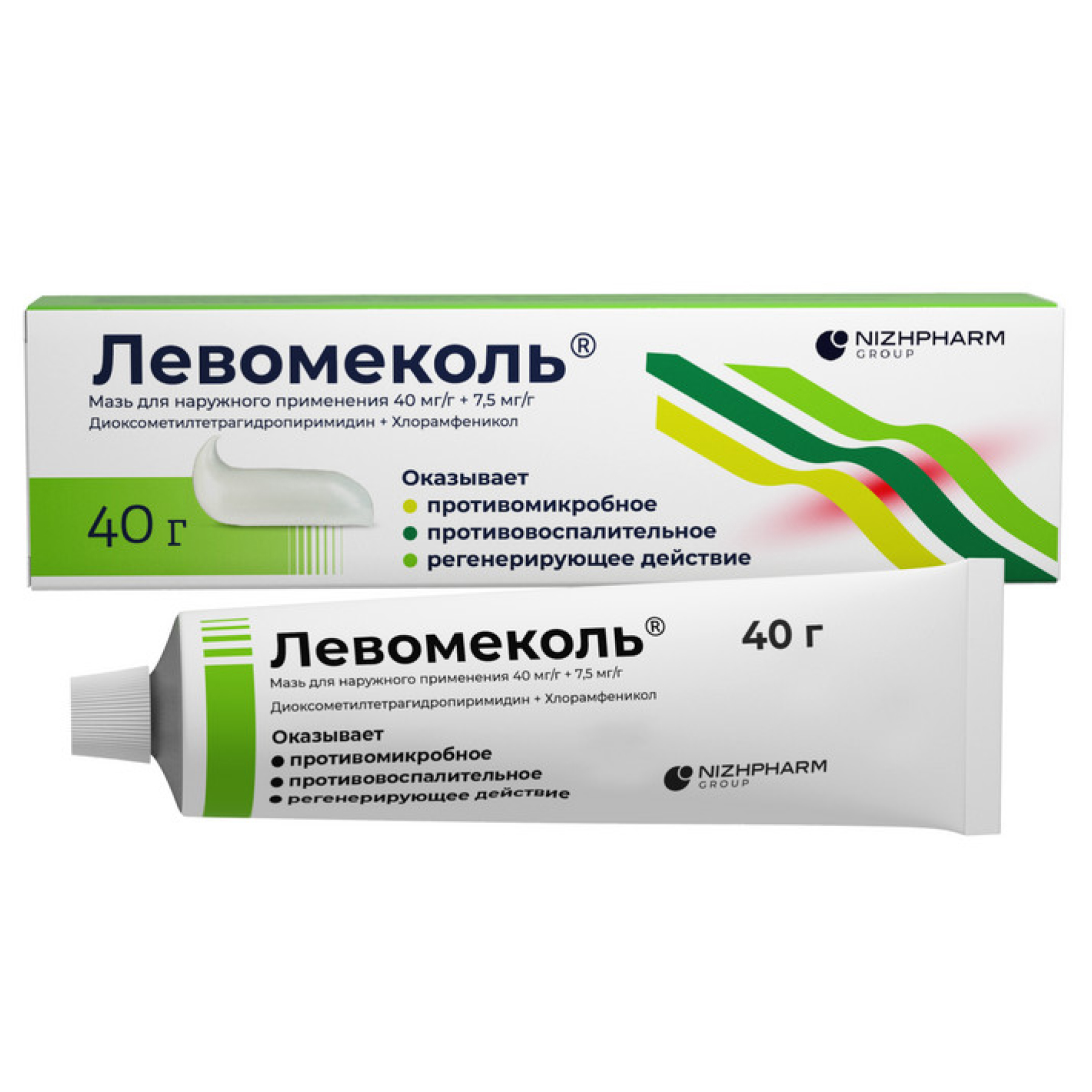 Левомеколь® мазь д/наруж. прим. 40мг/г+7,5мг/г 40г тубы и/у