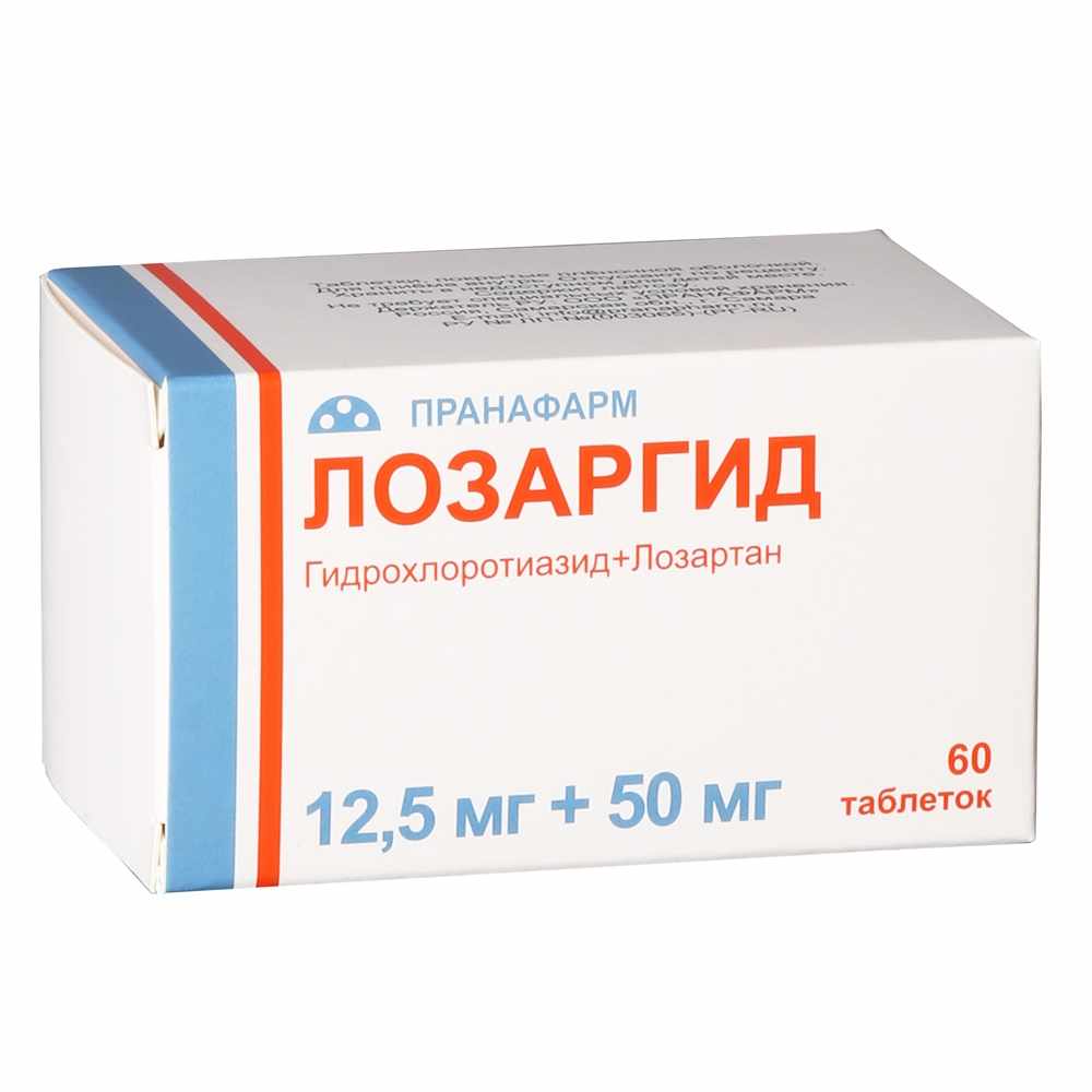 ЛОЗАРГИД ТАБ. П/О ПЛЕН. 12,5МГ+50МГ №60