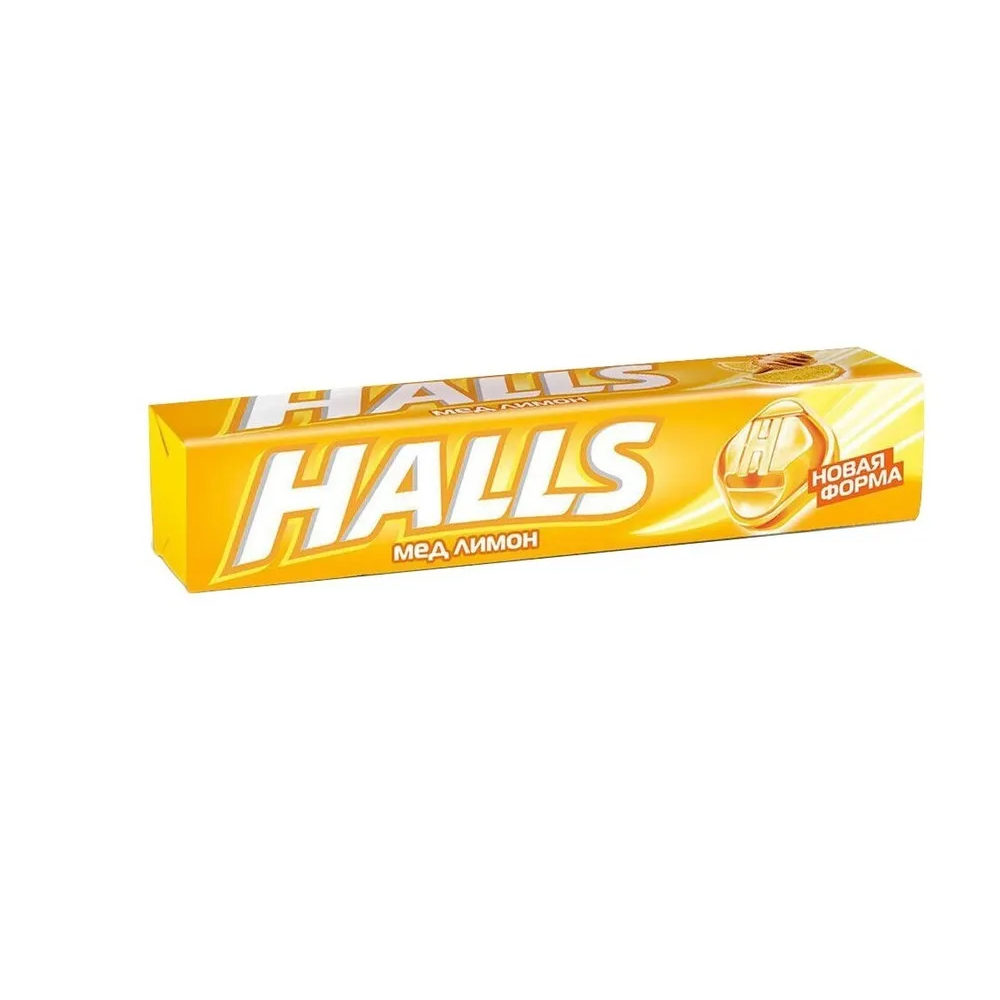 Halls мед-лимон леденцы 25г в упаковке 12 шт
