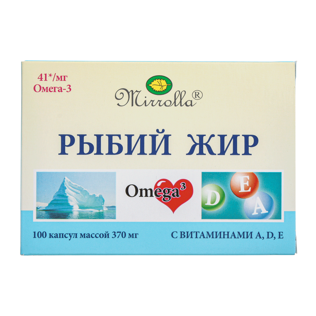 Рыбий жир Мирролла с вит. А,Д,Е капс. №100