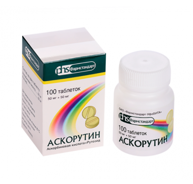 Аскорутин табл 50 мг +50 мг х100
