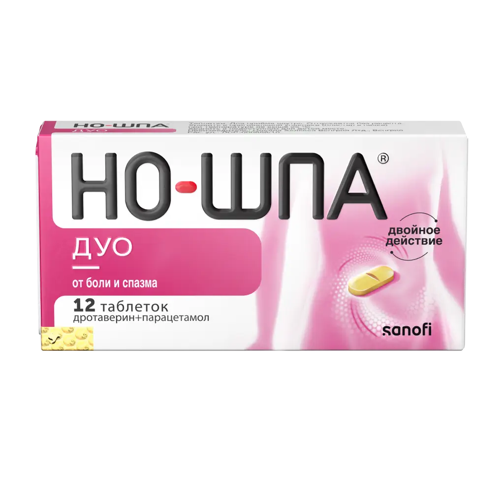 Но-шпа Дуо табл 40 мг +500 мг х12 ^