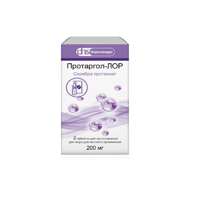 Протаргол-Лор табл д/приг р-ра д/мест прим 200 мг фл с насадкой-распыл х2