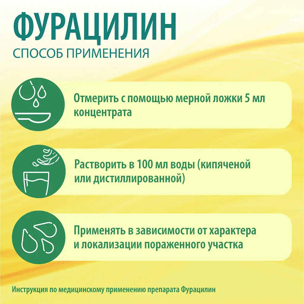 Фурацилин концентрат для приготовления раствора для местного и наружного применения 4мг/мл флакон 200мл