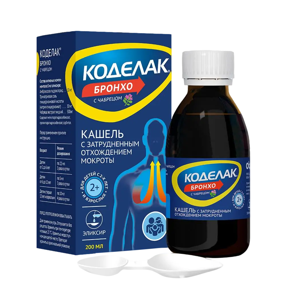 Коделак Бронхо сироп (с чабрецом) фл (+ложка мерн) 200 мл х1 ^^