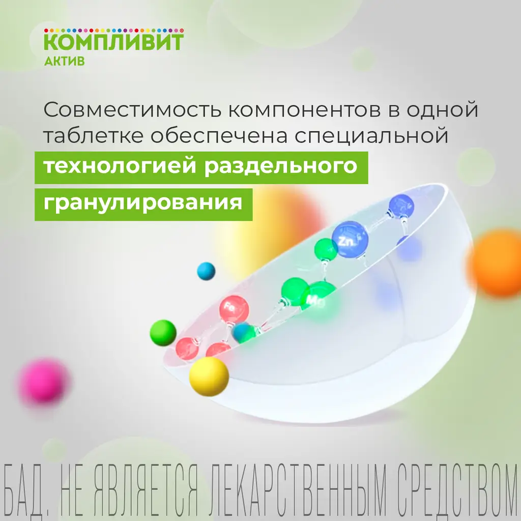 Компливит Актив для школьников 7+ таблетки покрытые пленочной оболочкой массой 693мг №30
