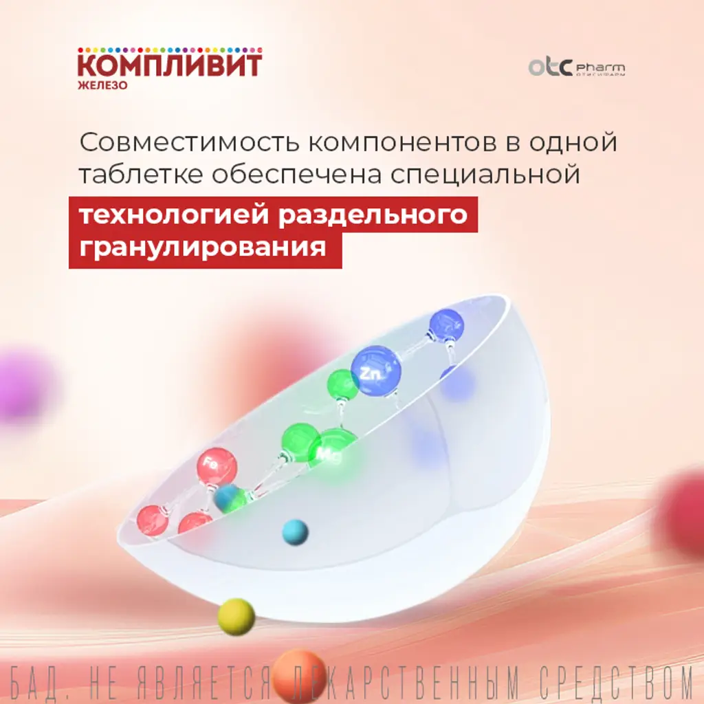 Компливит Железо таблетки покрытые оболочкой массой 525мг №60