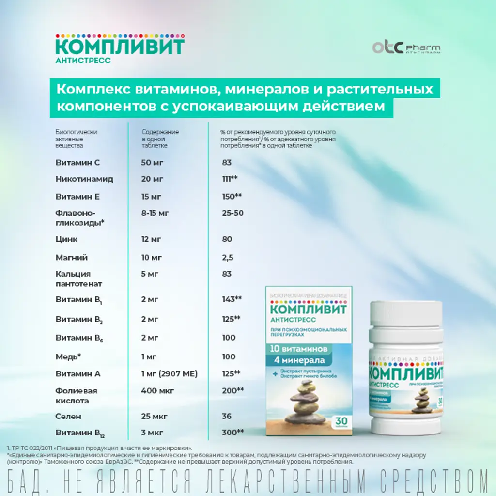 Компливит Антистресс таблетки покрытые оболочкой №30