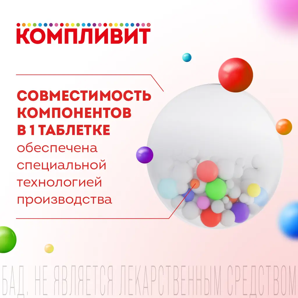 Компливит таблетки покрытые плёночной оболочкой массой 890мг №30