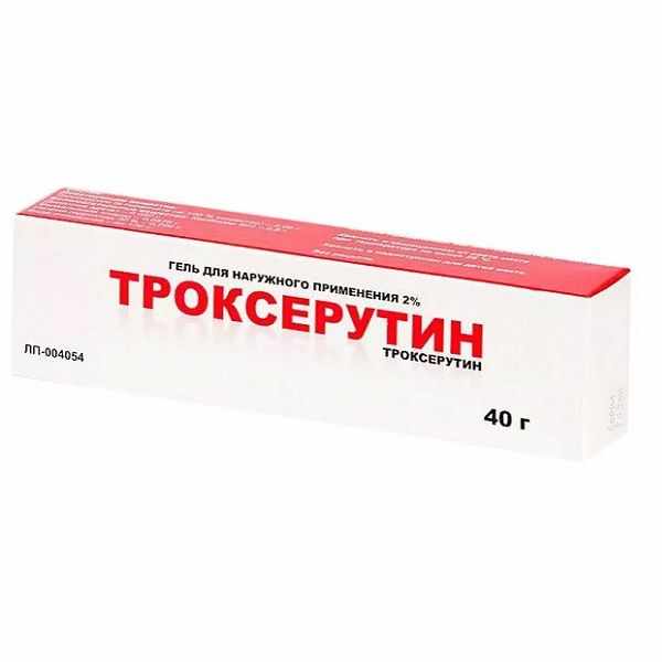 Троксерутин гель д/наруж. прим. 2% 40г тубы и/у