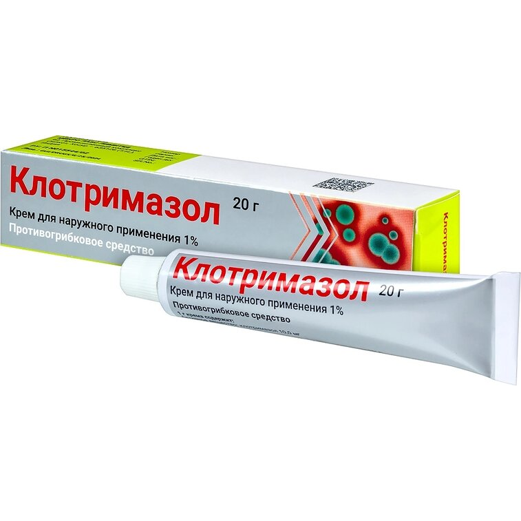 Клотримазол крем д/нар прим. 1% туба 20г