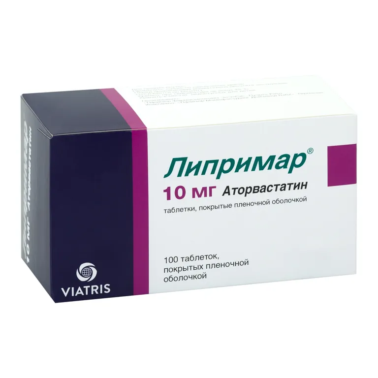 Липримар таблетки покрытые плёночной оболочкой 10мг №100