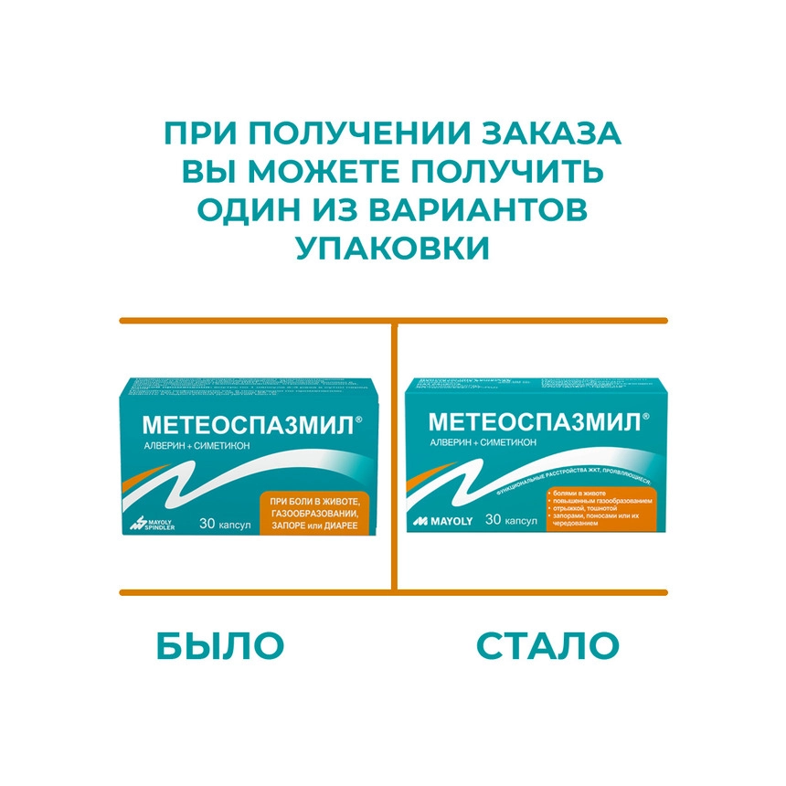 Метеоспазмил капсулы 60мг+300мг №30