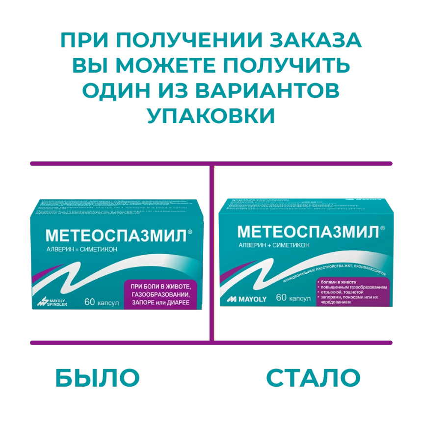 Метеоспазмил капсулы 60мг+300мг №60