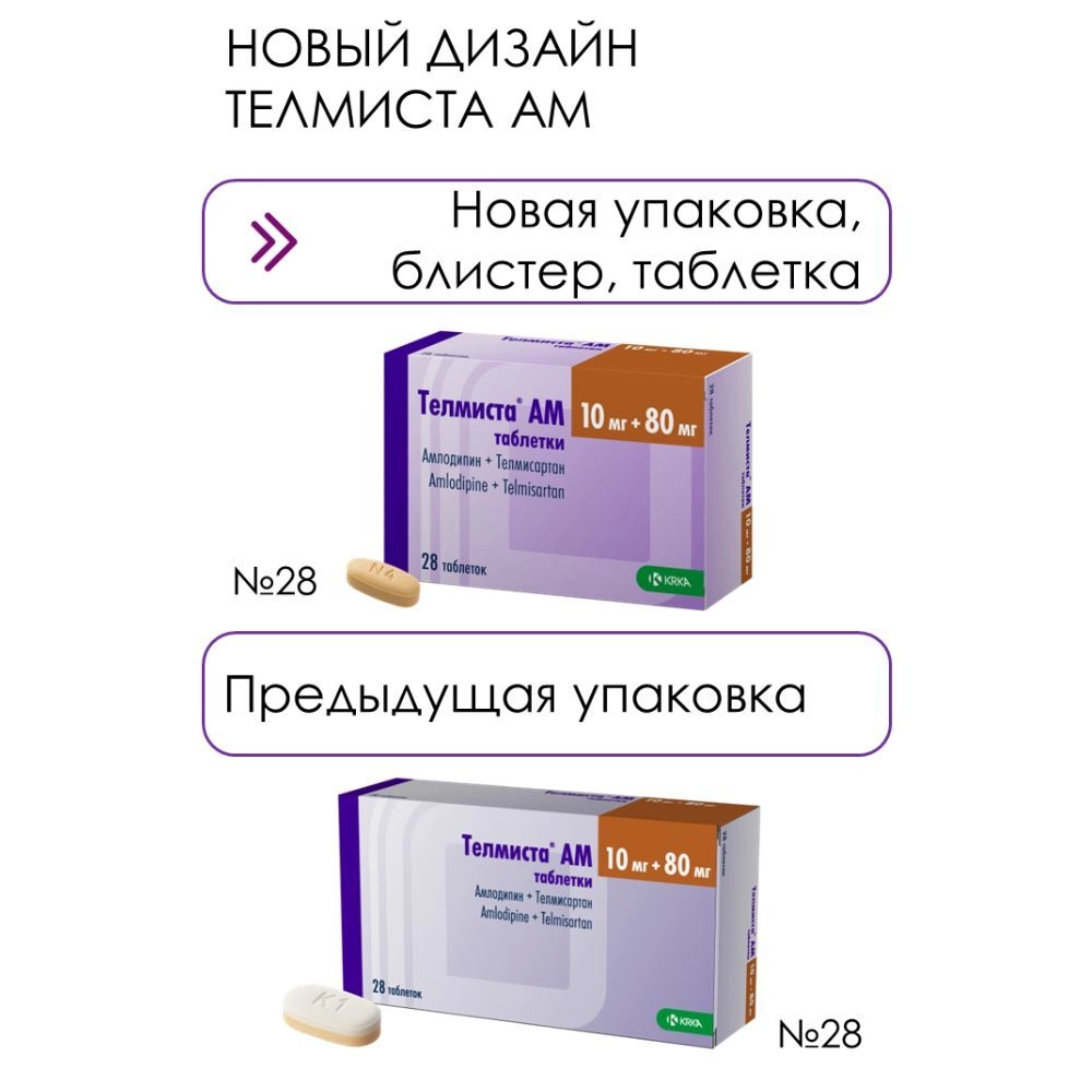 Телмиста АМ таблетки 10мг+80мг №28