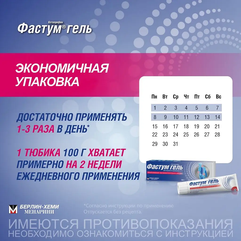 Фастум гель для наружного применения 2,5% туба 100г