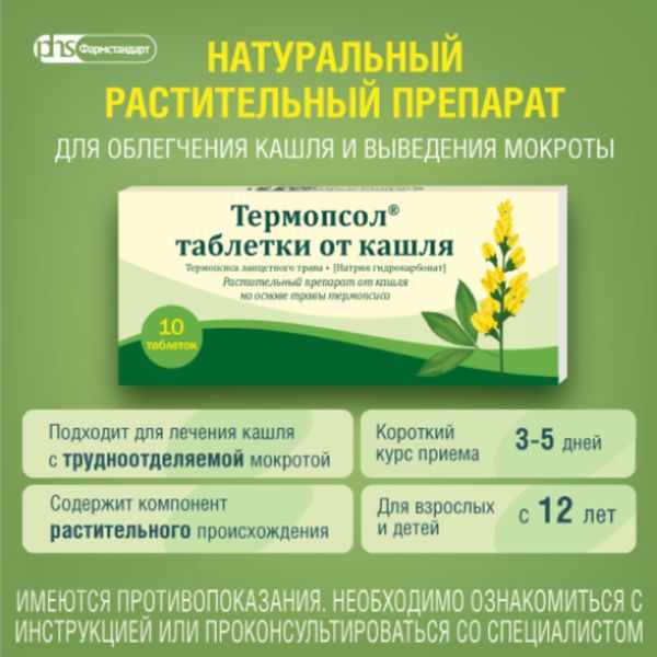 Термопсол таблетки от кашля №10