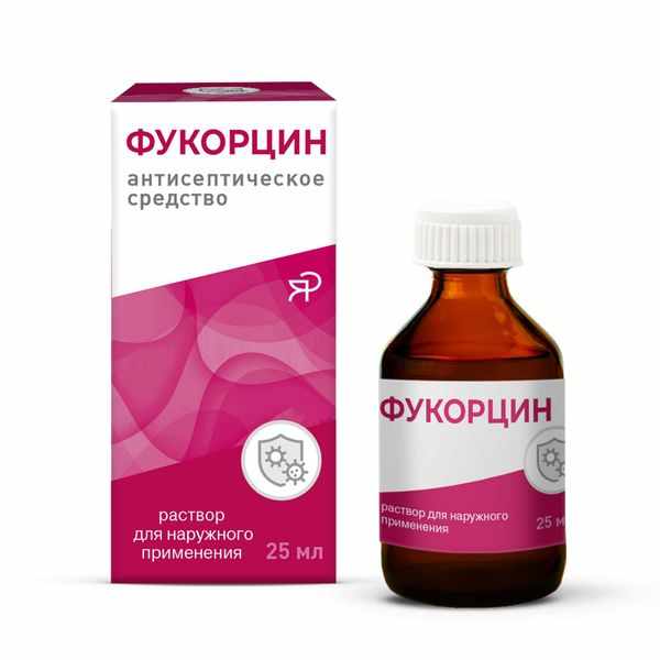 Фукорцин р-р д/нар. прим. 25мл фл. т/ст. и/у (отпуск 10шт)