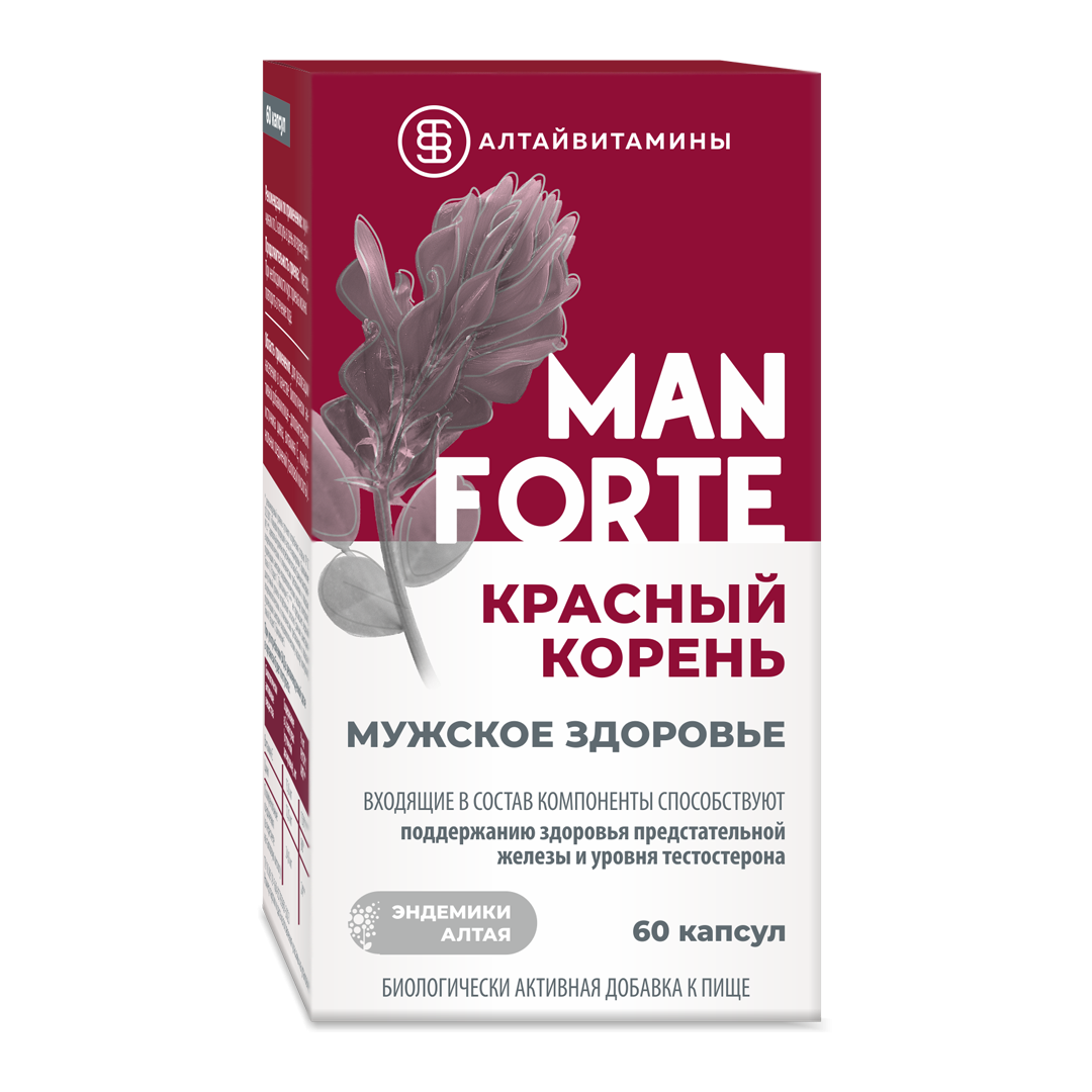 КРАСНЫЙ КОРЕНЬ MAN FORTE МУЖСКОЕ ЗДОРОВЬЕ АЛТАЙВИТАМИНЫ N60 КАПС МАССОЙ 436МГ