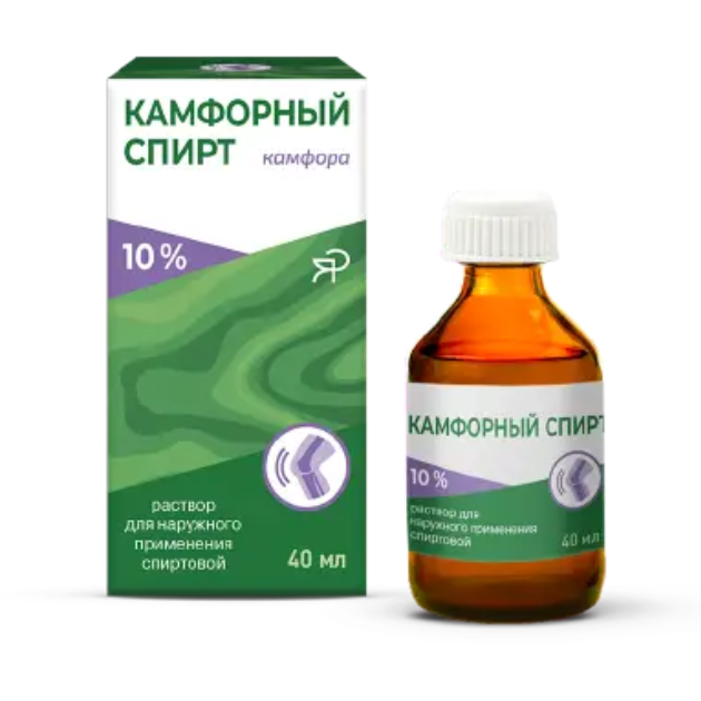 КАМФОРНЫЙ СПИРТ Р-Р Д/НАР. ПРИМ. СПИРТОВОЙ 10% ФЛ. 40МЛ