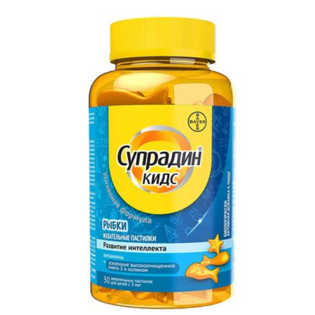 СУПРАДИН КИДС РЫБКИ ПАСТИЛКИ ЖЕВ. 4Г №30 (БАД)