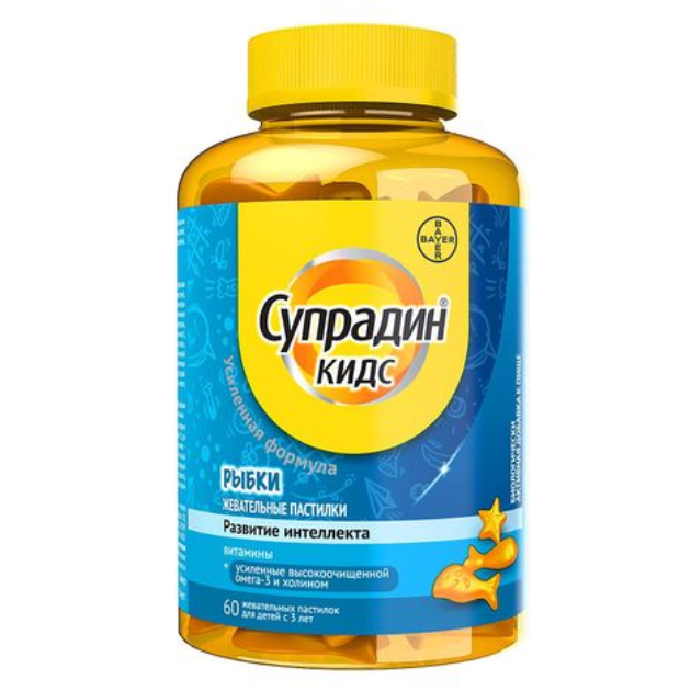 СУПРАДИН КИДС РЫБКИ ПАСТИЛКИ ЖЕВ. 4Г №60 (БАД)