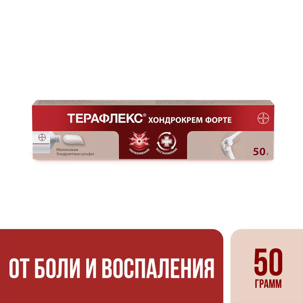 Терафлекс Хондрокрем Форте крем для наружного применения 10мг/г+50мг/г туба 50г