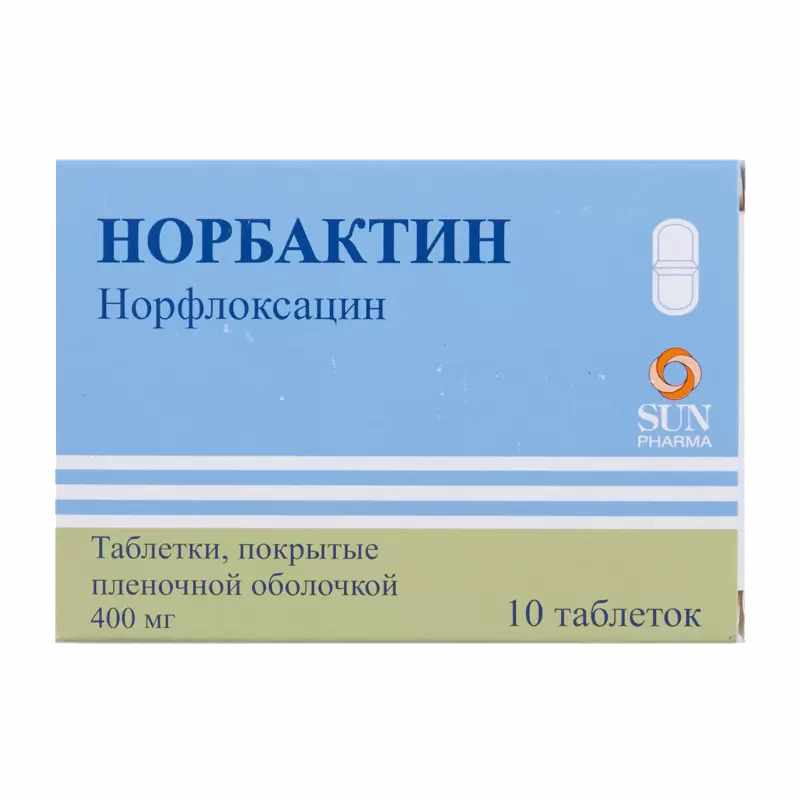 Норбактин таблетки покрытые пленочной оболочкой 400 мг №10