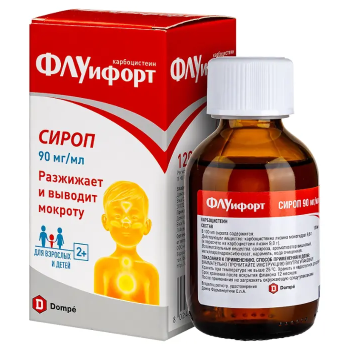 Флуифорт сироп 90мг/мл фл. 120 мл (в компл. со стаканом дозир.) 