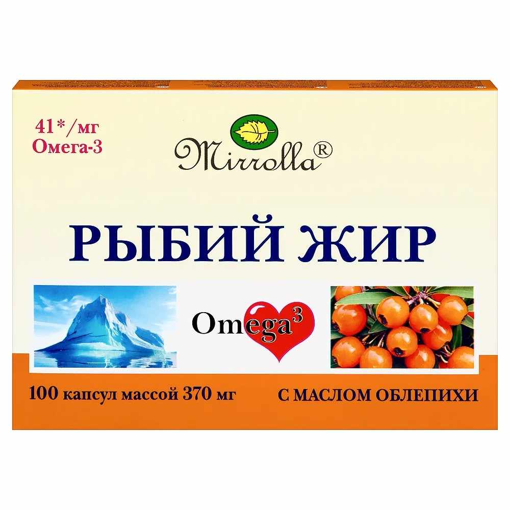 Рыбий жир Мирролла с маслом облепихи капс. 370мг №100 БАД