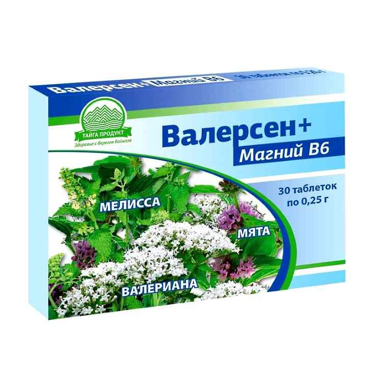 Валерсен+магний в6 таблетки 0,25г №30 бад