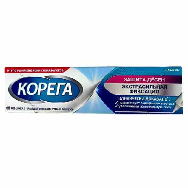 Корега Защита десен Экстрасильная фиксация крем д/фикс зубн протезов 40 г х1