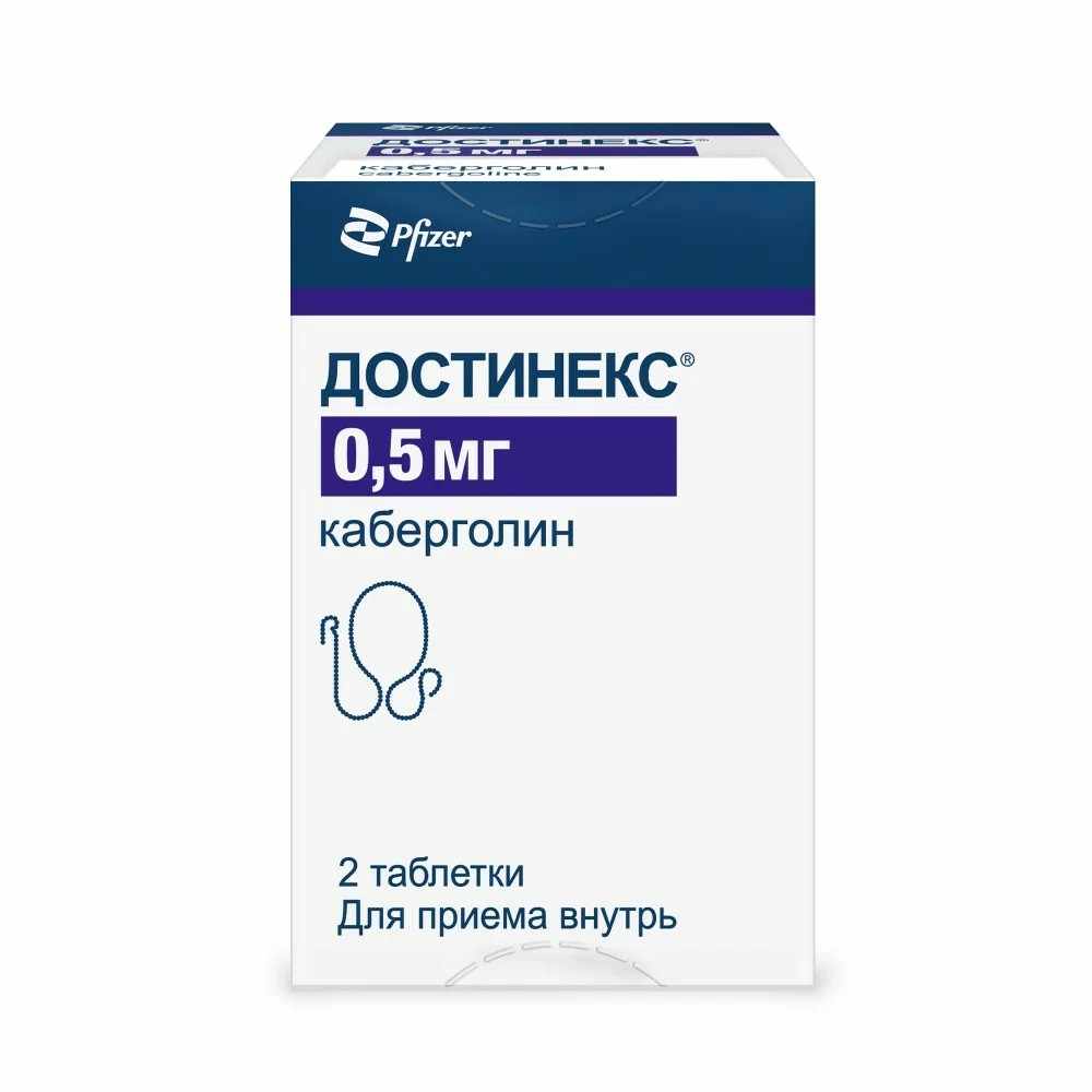 Достинекс® таб. 0,5мг №2 фл. и/у