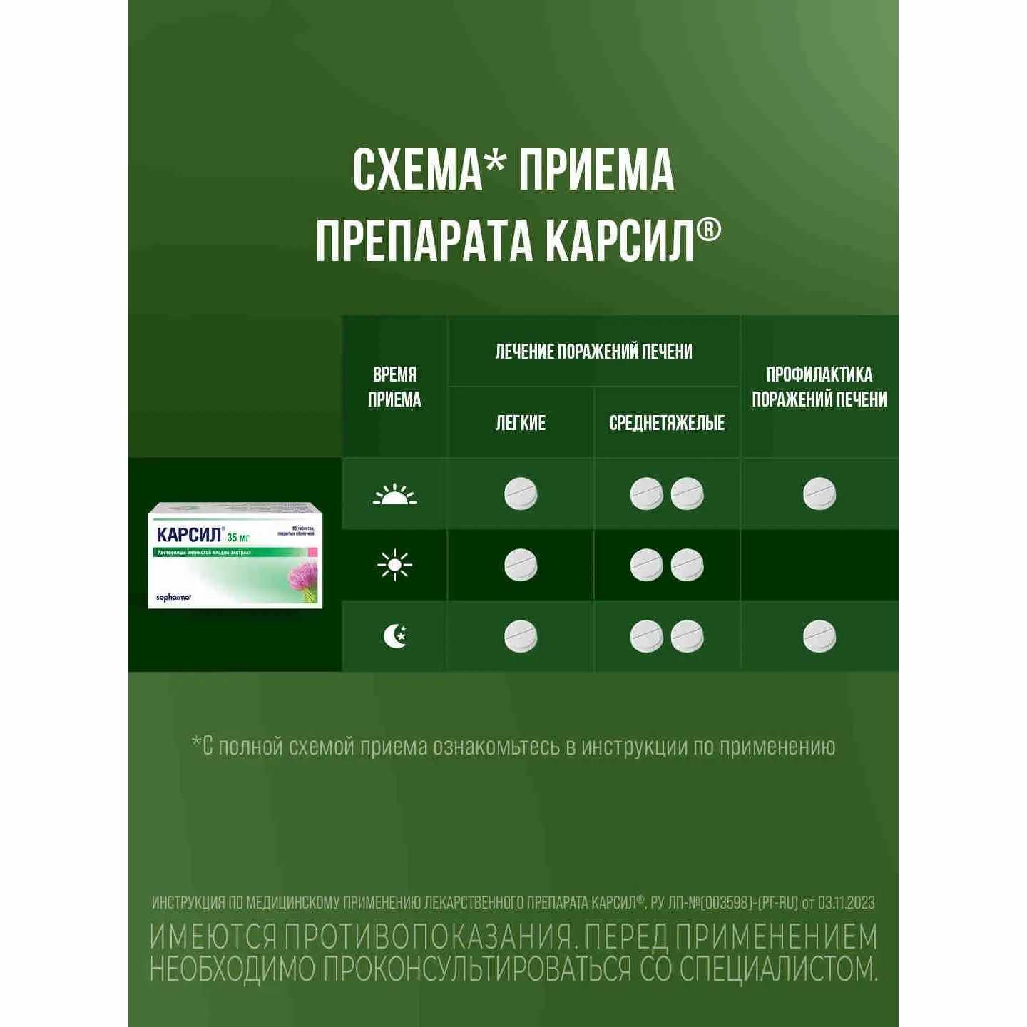 Карсил таблетки покрытые оболочкой 35мг №80