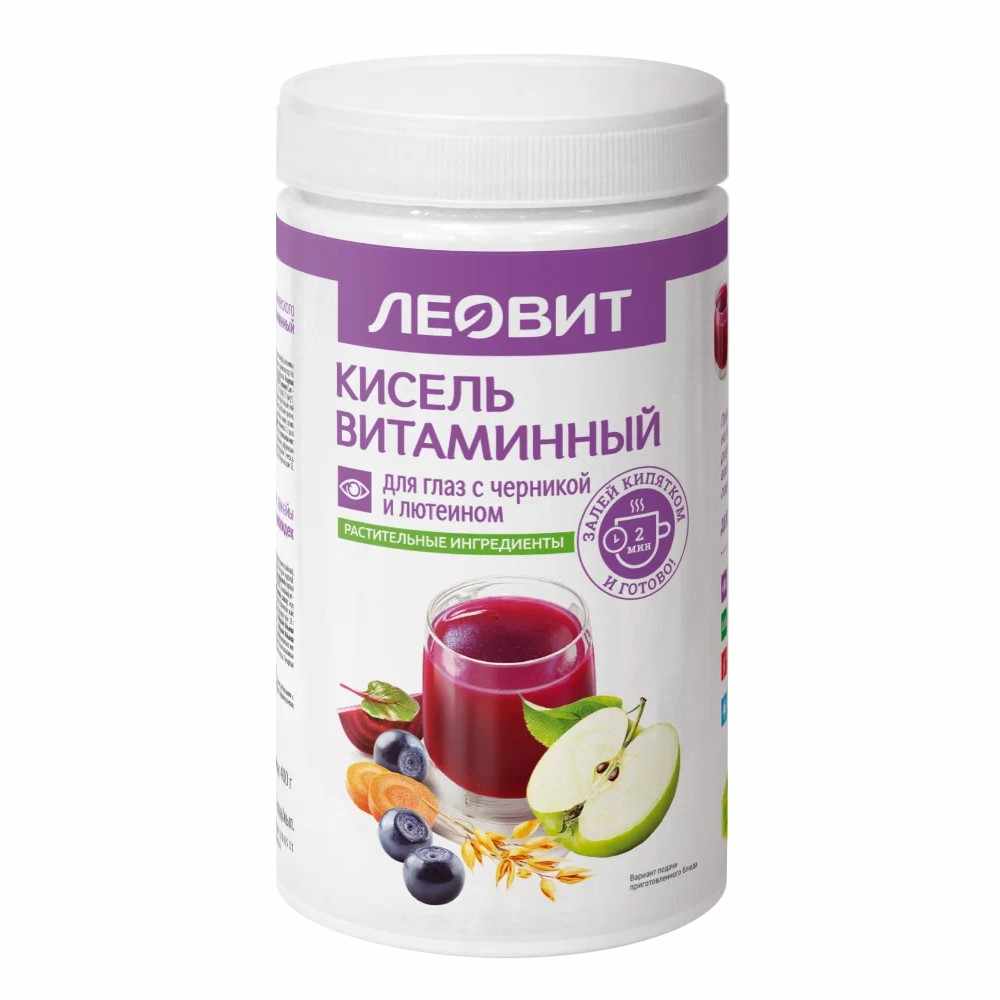 ЛЕОВИТ КИСЕЛЬ ВИТАМИННЫЙ ДЛЯ ГЛАЗ С ЧЕРНИКОЙ И ЛЮТЕИНОМ 400,0 