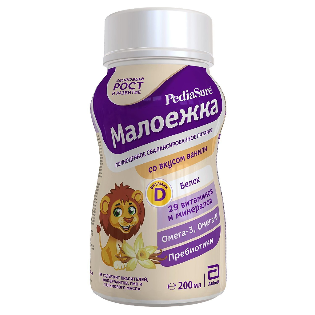 Pediasure малоежка 1-10 лет 200мл флак/ваниль