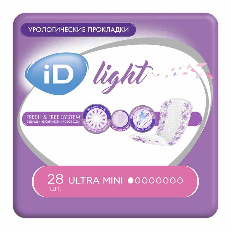 Прокладки id light урологич. ultra mini №28